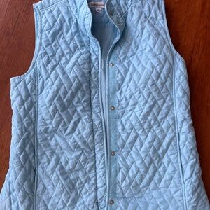croft & barrow Light Blue Quilted Snap Vest